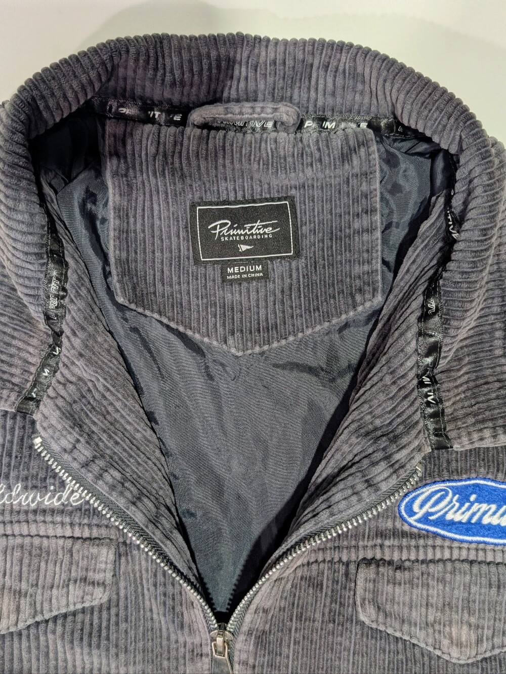 Primitive Skateboarding Gray Corduroy Workwear Jacket Men’s M - Picture 5 of 8